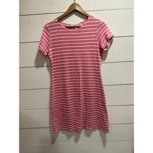 Sail to Sable Jetting to Jetties Midi Dress Pink/White Medium